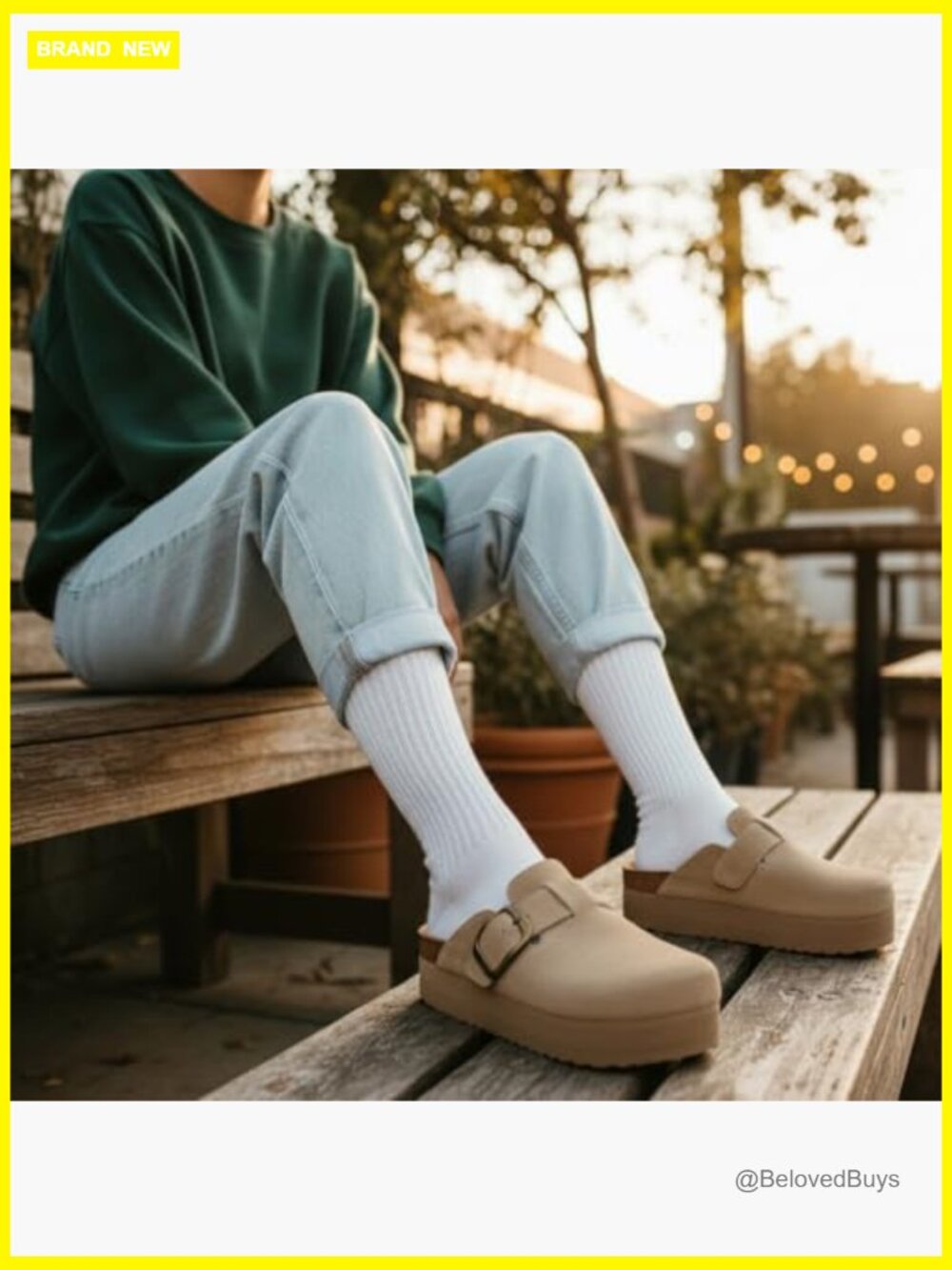 Genuine Suede Cork Footbed Platform Clog, Wide Widths Available - Picture 2 of 7